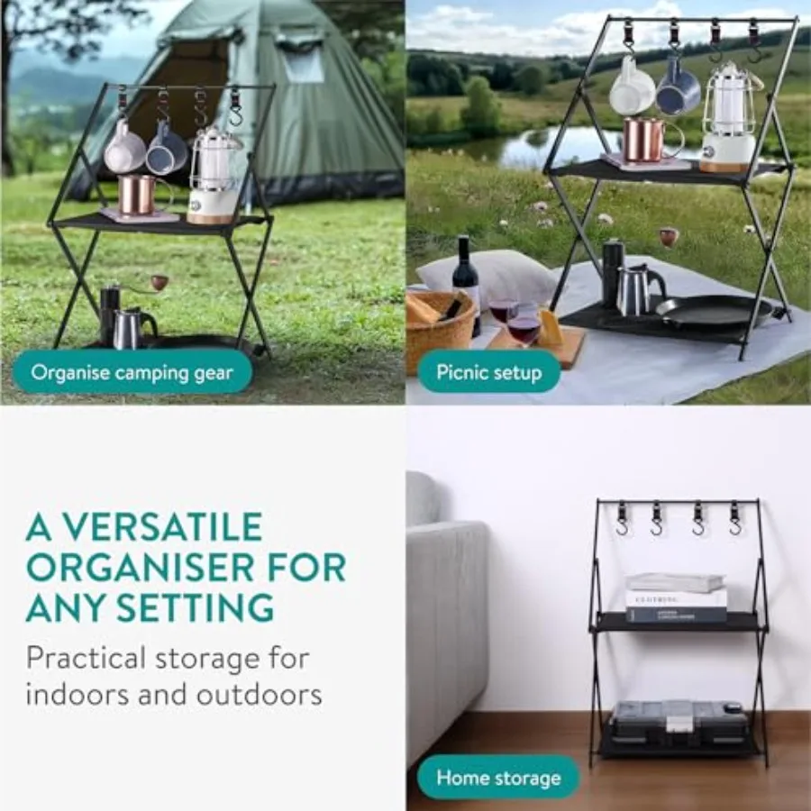 محطة مطبخ للتخييم خفيفة الوزن ومتينة وقابلة للطي وطاولات تخييم قابلة للطي للاستخدام الخارجي مثالية للنزهات على الشاطئ والباب الخلفي U #6