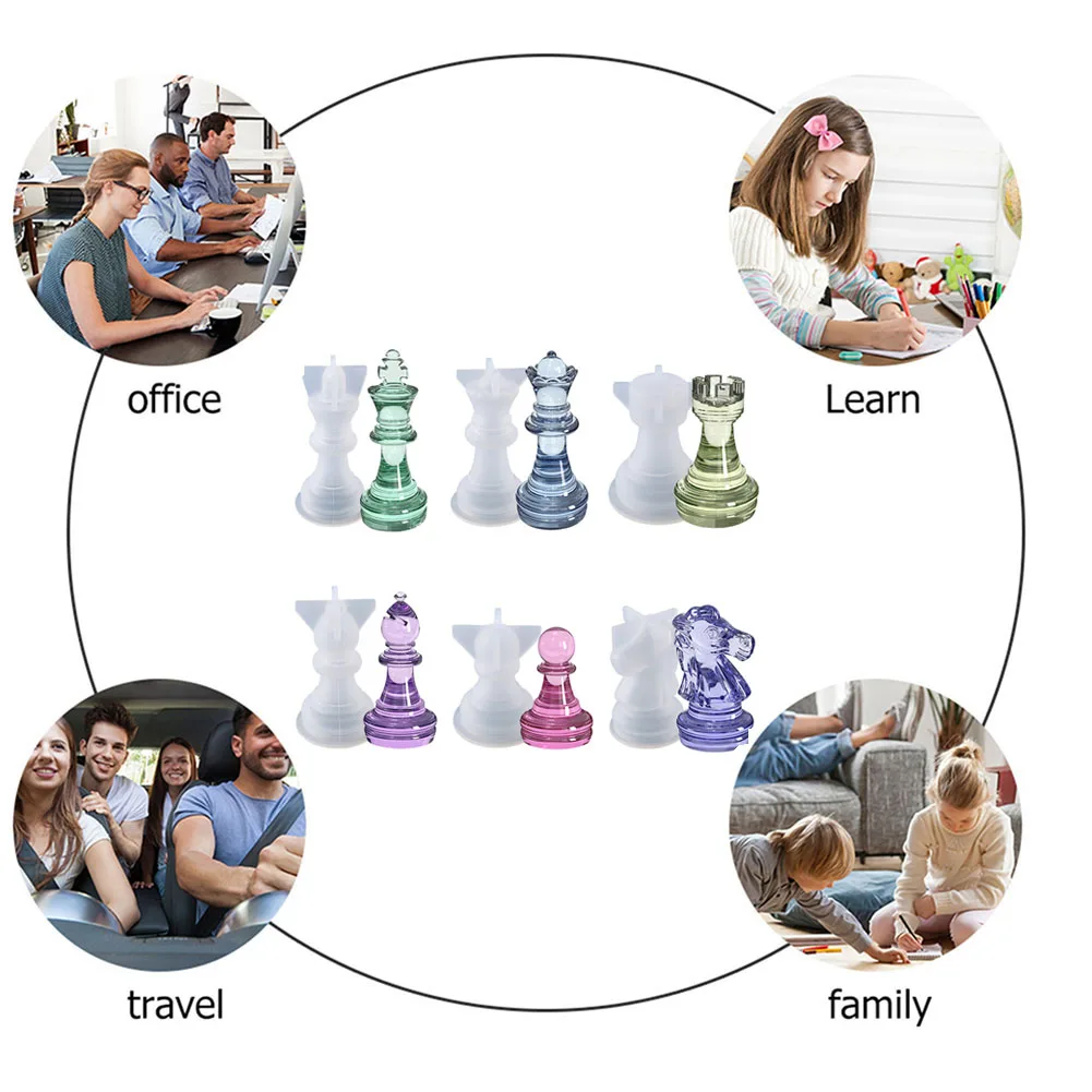 International Chess Epoxy Resin Mold Chess Pieces Silicone Mould DIY Crafts Jewelry Home Decorations Casting Tools
