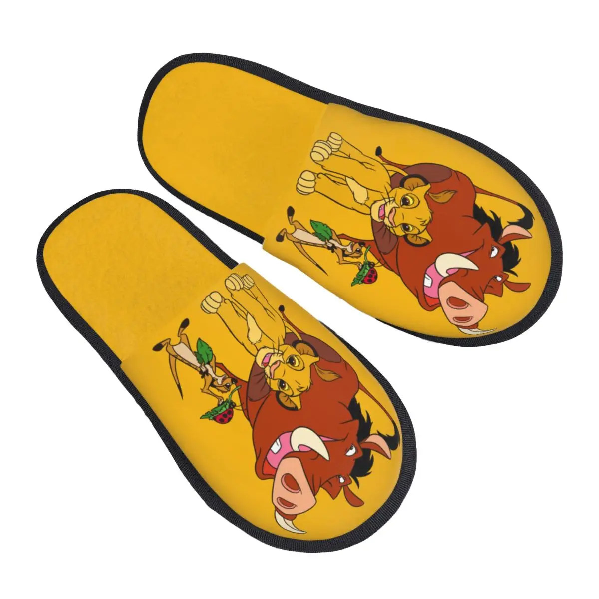 

The King Lion Guest Slippers for Bedroom Women Custom Print Pumbaa Simba House Slipper