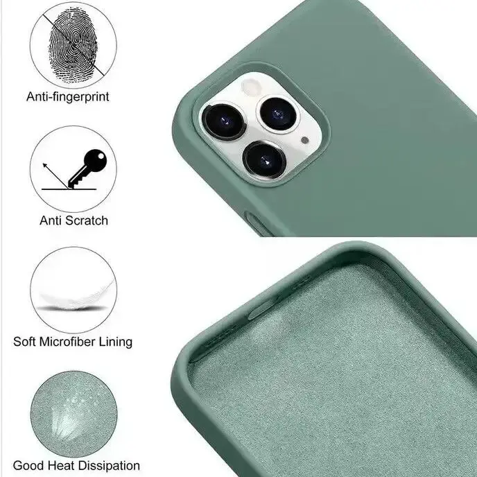 Etui z płynnego silikonu lub etui na telefon 15 14 13 12, antypoślizgowe i odporne na upadki, lub etui na telefon 8 7 Plus SE, odporne na wstrząsy. — zdjęcie produktu 2
