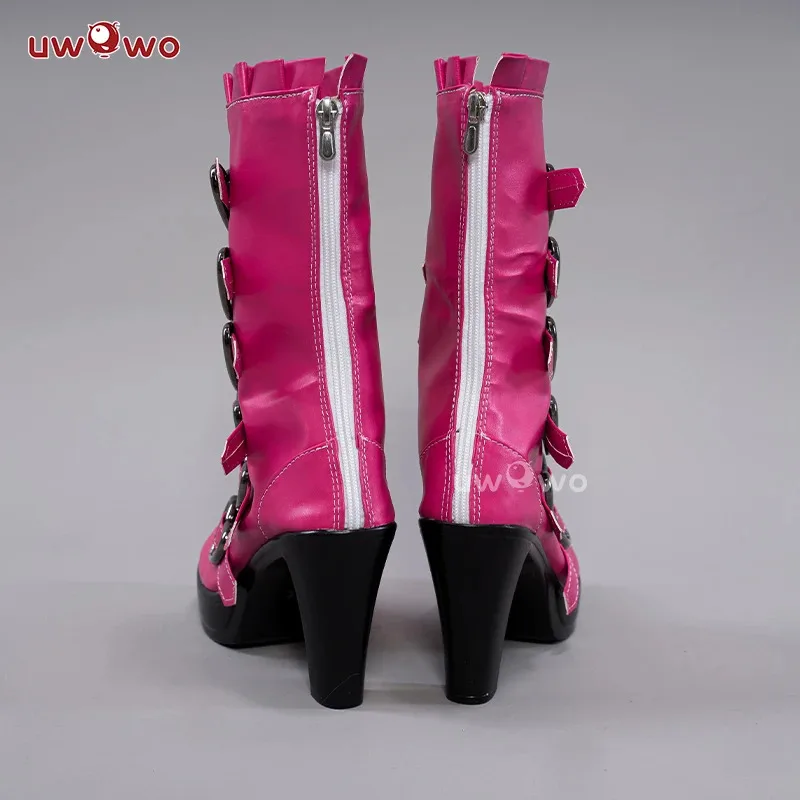 

CyUWOWO Draculauraa Cosplay Boots Shoes Vampiree Spiderwebb Cape Berett Gothicc Dress Cosplay Shoes Boots