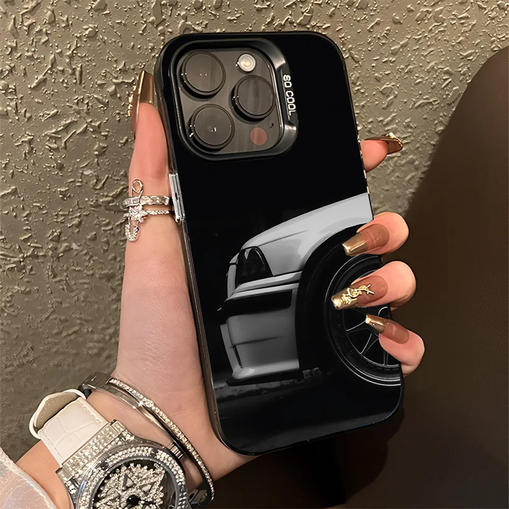 Car of B-BM-WES 7 E38 36 Phone Case For iPhone 16,15,14,13,12,11,Pro,Max,Plus,Mini,XS,SE Anti Fall Black Matte Hard Bumper - Image 6