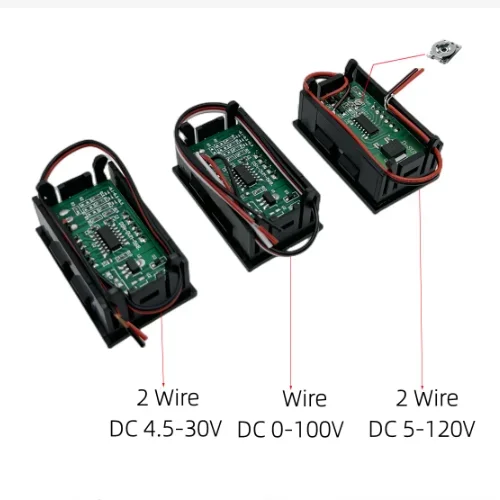 

Цифровой вольтметр 0,56 дюйма, DC 5В-120В, с красным/синим/зеленым дисплеем, подходит для электромобилей, мотоциклов и лодок 5В/120В