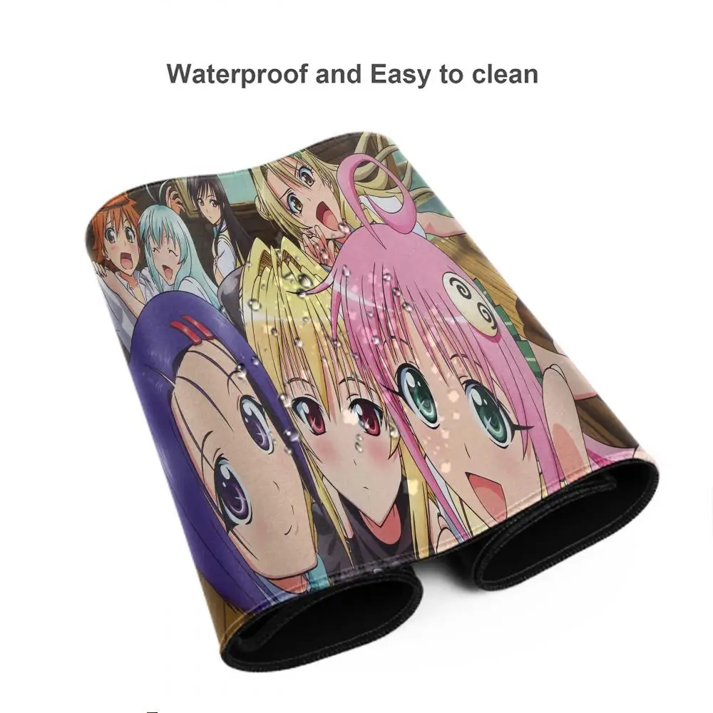 Gumowa podkładka pod mysz z nadrukiem To Love-Ru HD, mata na biurko pod klawiaturę, kawaii, urocza dziewczyna, antypoślizgowa podkładka na biurko XXL 90x40cm, podkładka do pisania dla studentów — zdjęcie produktu 4