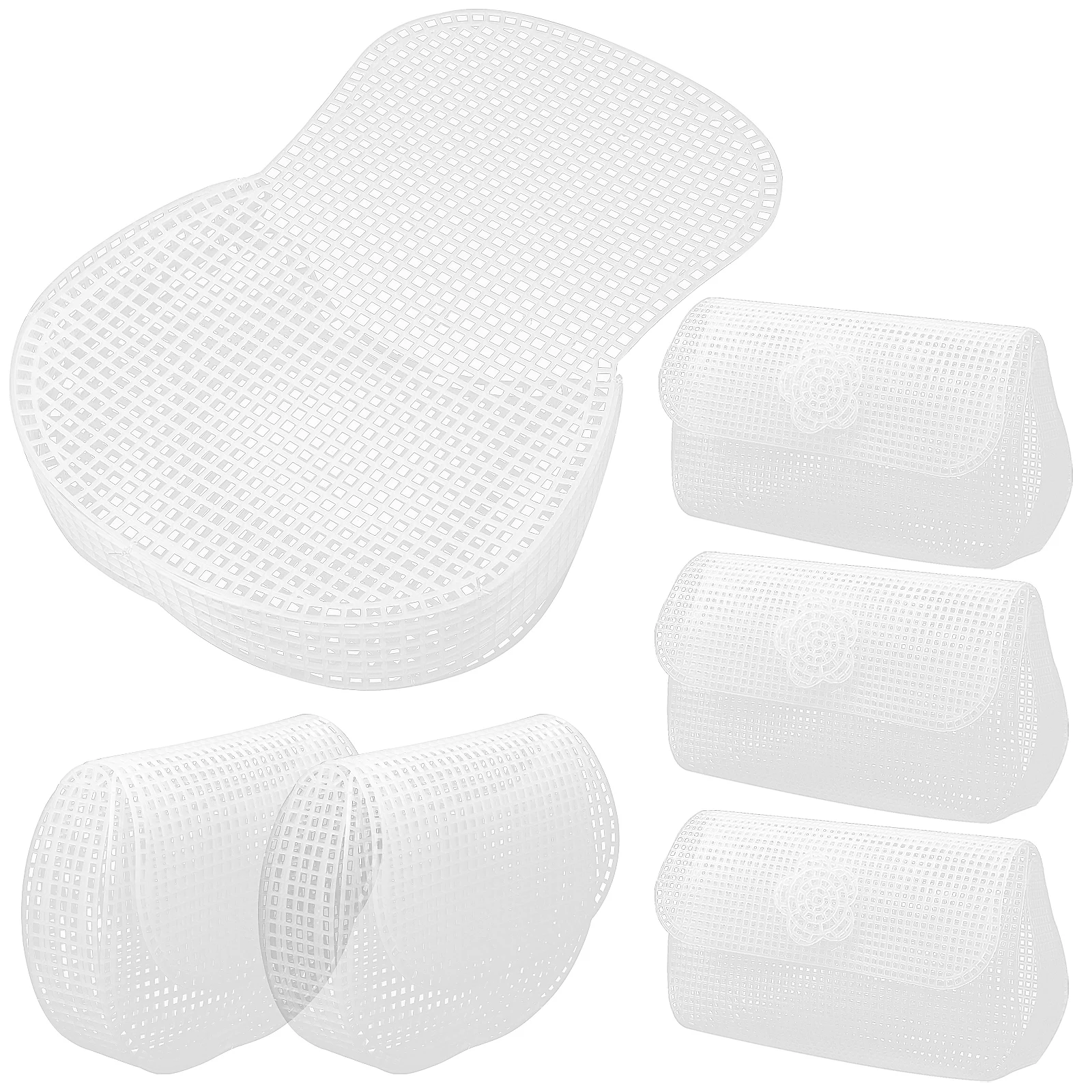 

6pcs Plastic Mesh Canvas Sheets Clear White 2mm Holes DIY Handbag Making Accessories Bag Crafting Sewing Supplies