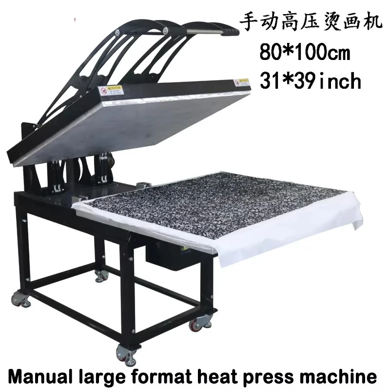 Semi-Automatic 80*100CM High Pressure T-Shirt Heat Press Machine Leg Heat Transfer Sublimation Multi-Function Unit New Condition