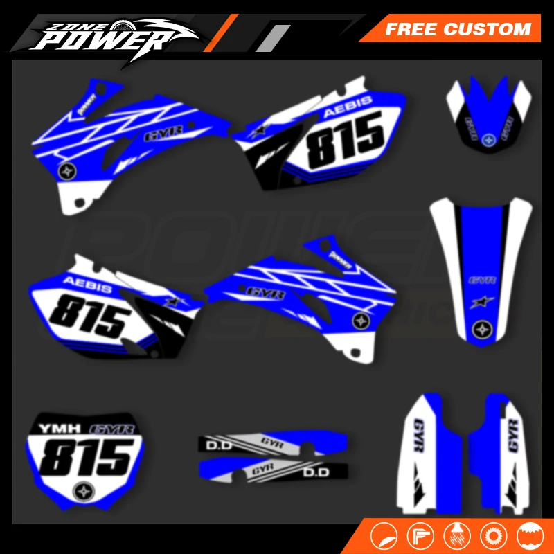 

Powerzone Motorcycle Graphic Background Stickers For Yamaha YZ250F YZ450F YZF 250 450 2006 2007 2008 2009 09
