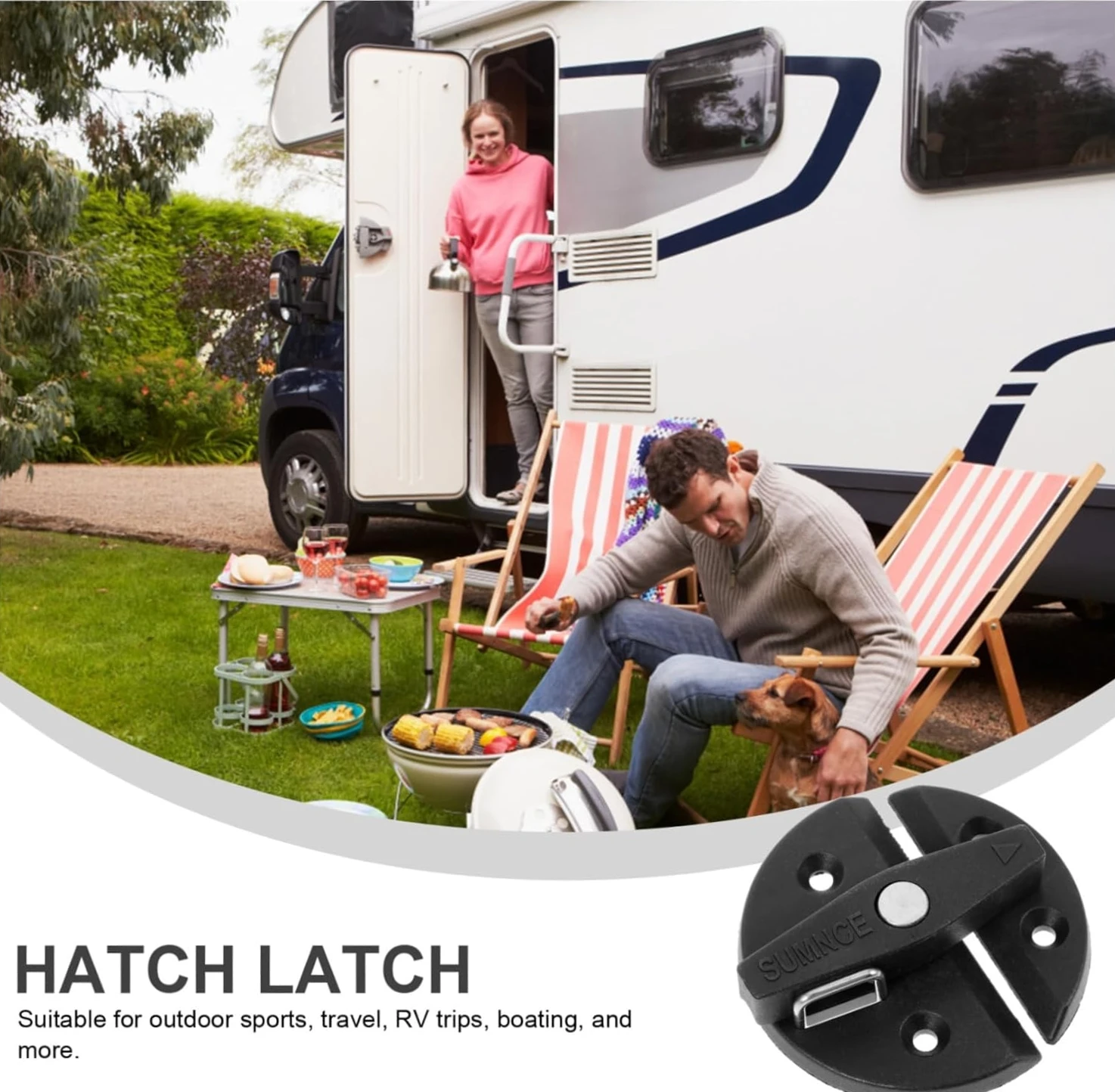 Trailer RV Toilet Bathroom Door Round Lock Caravan Latch Hatch Locker For Camper Cargo Furniture Hardware Home Security
