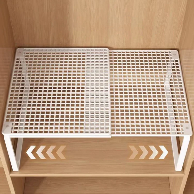 Stackable Telescopic Closet Storage Shelves Organizers Retractable Wardrobe Divider Board Adjustable Partition Shelf Organizers