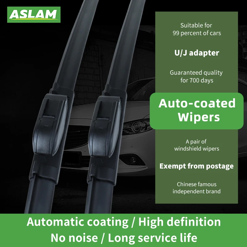 

ASLAM Wiper Front Windscreen Windshield Car Accessories Wiper Blades J Hooks U Type For seat Leon 2001 21"+19"