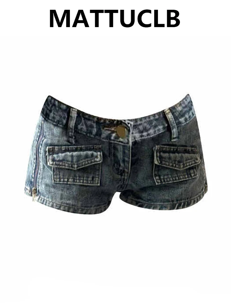 Pantalones Cortos Vaqueros Cargo para Mujer, Verano 2026, Estilo Kpop Abi, Japonés Y2K, Gyaru, Denim, Hot Pants, Grunge, Moda Urbana, Coquette, Sexy