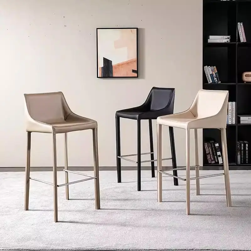 

Modern Cream Bar Stools Counter Accent Kitchen Balcony White Bar Stools Restaurant Minimalist Taburete Alto Trendy Furniture