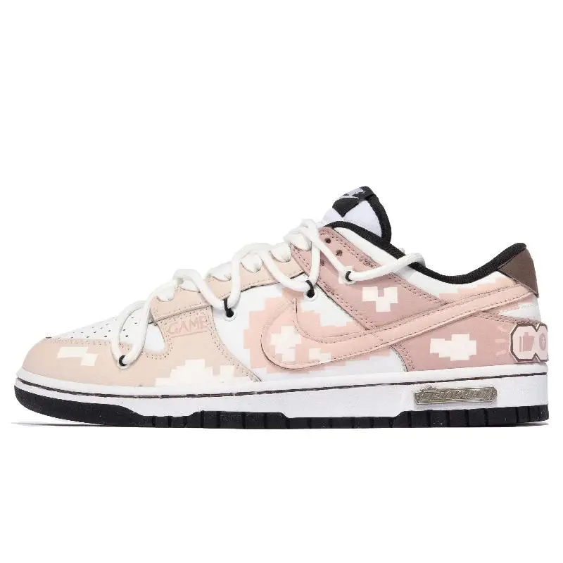 

[Нестандартные женские черные, розовые пиксели S-BOX]Nike Dunk Low, быстросохнущие, устойчивые к истиранию и сбалансированные низкие туфли для скейтборда GS B