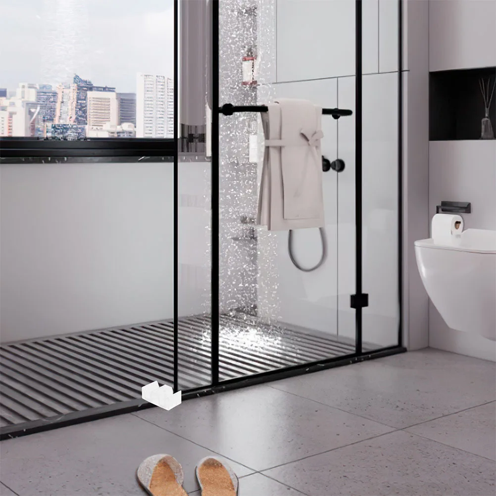 8 قطعة دليل باب الدش المصد السفلي المضادة للتصادم كتلة ل انزلاق الأبواب الزجاجية فرملس الحمام استقرار مصدات بلاستيكية #2