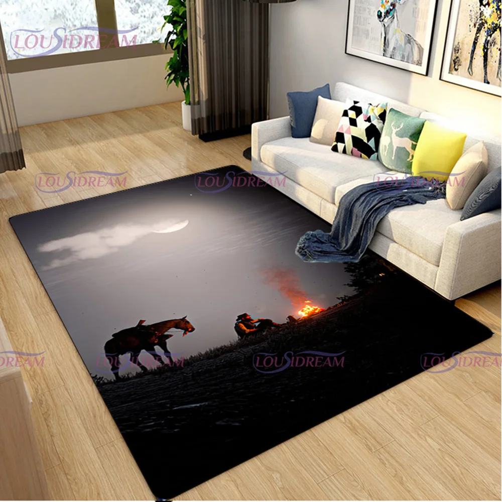 Game Red Dead Redemption 2 Carpet Characters Rugs Door Mat Home Decor Cowboy Area Carpet Living Room Bedroom Kitchen for Home