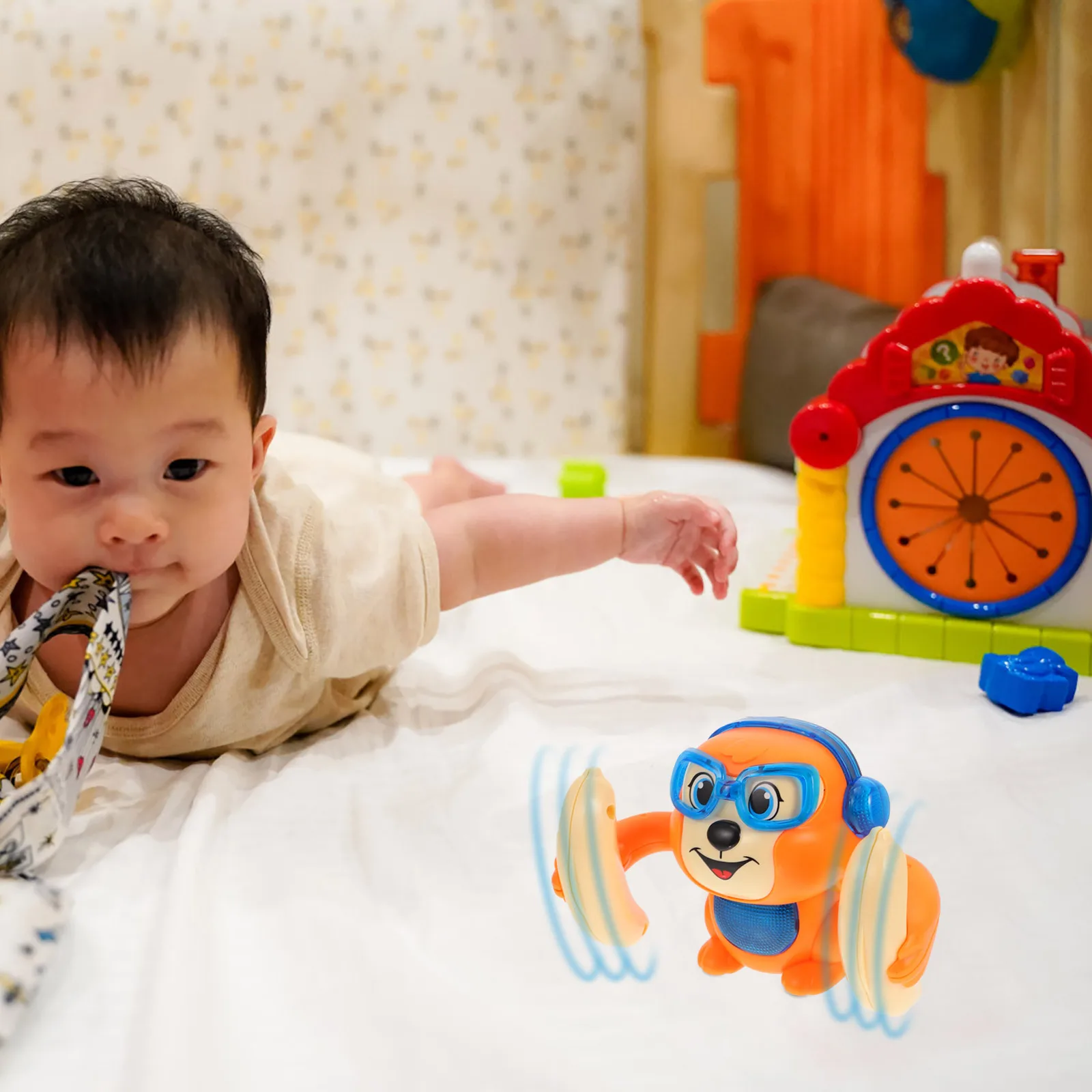 قرد كهربائي متدحرج التحكم الصوتي في وقت مبكر التعليمية المتداول الكرتون الطفل لعبة الموسيقى التفاعلية ألعوبة الحيوانات #3