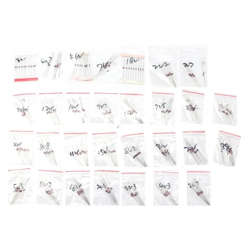 150Pcs 15Values 2.4V-9.1V 1/2 W 0.5 W Zener Diode Package Kit Assortment Set Z09 Drop ship Component package