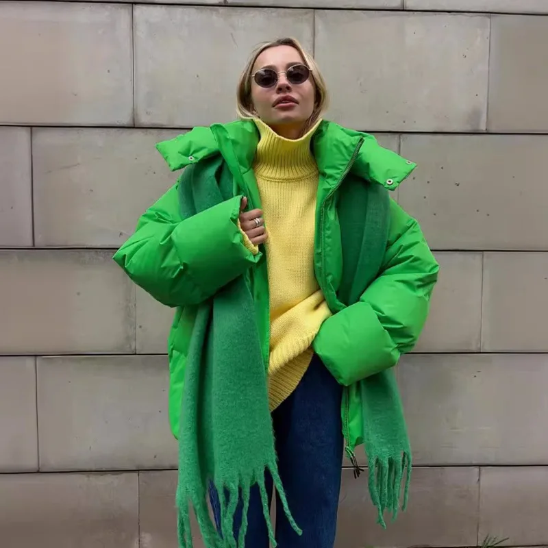 Chaqueta acolchada transfronteriza Otoño e Invierno nueva chaqueta acolchada europea y americana chaqueta acolchada holgada para mujer abrigo suelto Top