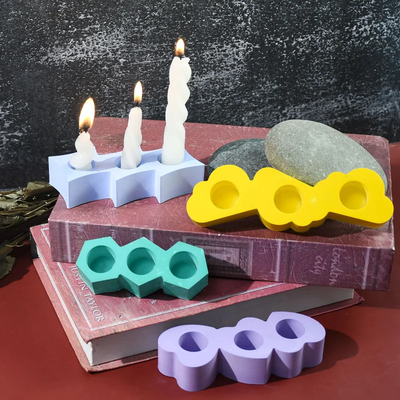 DIY Crystal Dropper Four Different Shapes Candle Holders Aromatherapy Candles Gypsum Epoxy Resin Silicone Mold