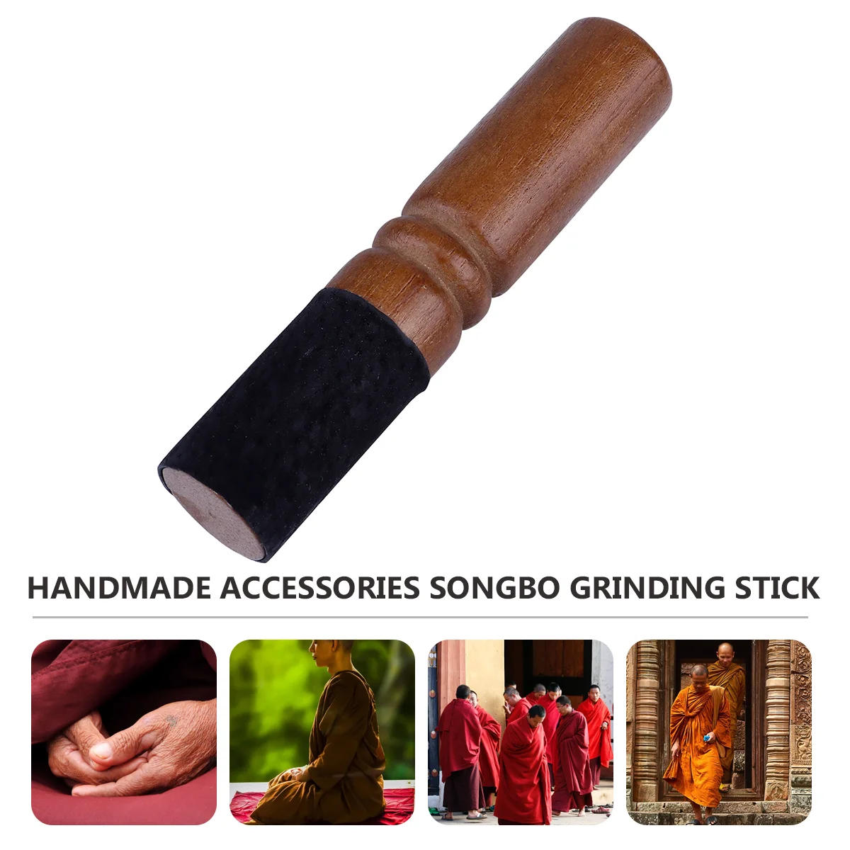 Singing Bowl Stick Buddha Sound Striker Bowling Knocking Rods Mallet Wooden Hand-made Chanting Bowls Gong Nepalese