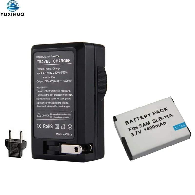 Batteria per fotocamera 1400mAh SLB-11A SLB11A + caricabatterie ca per Samsung CL65 CL80 HZ25W ST1000 ST5000 WB1000 TL320 240 HZ30W HZ35W WB610