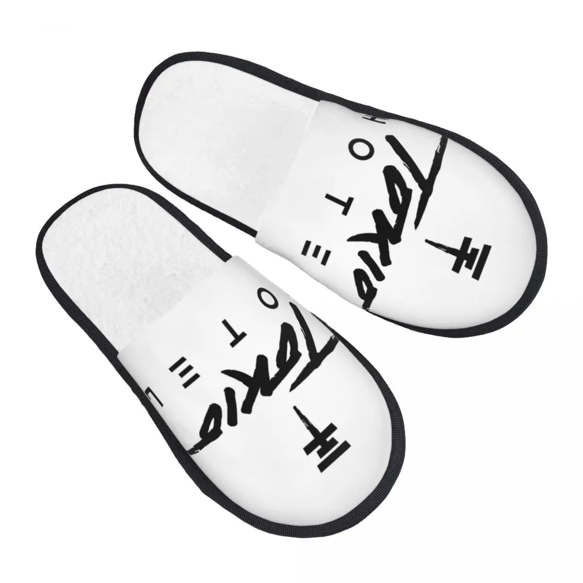 Custom Tokio Hotel Logo Memory Foam Slippers Women Cozy Warm Rock Band House Slippers