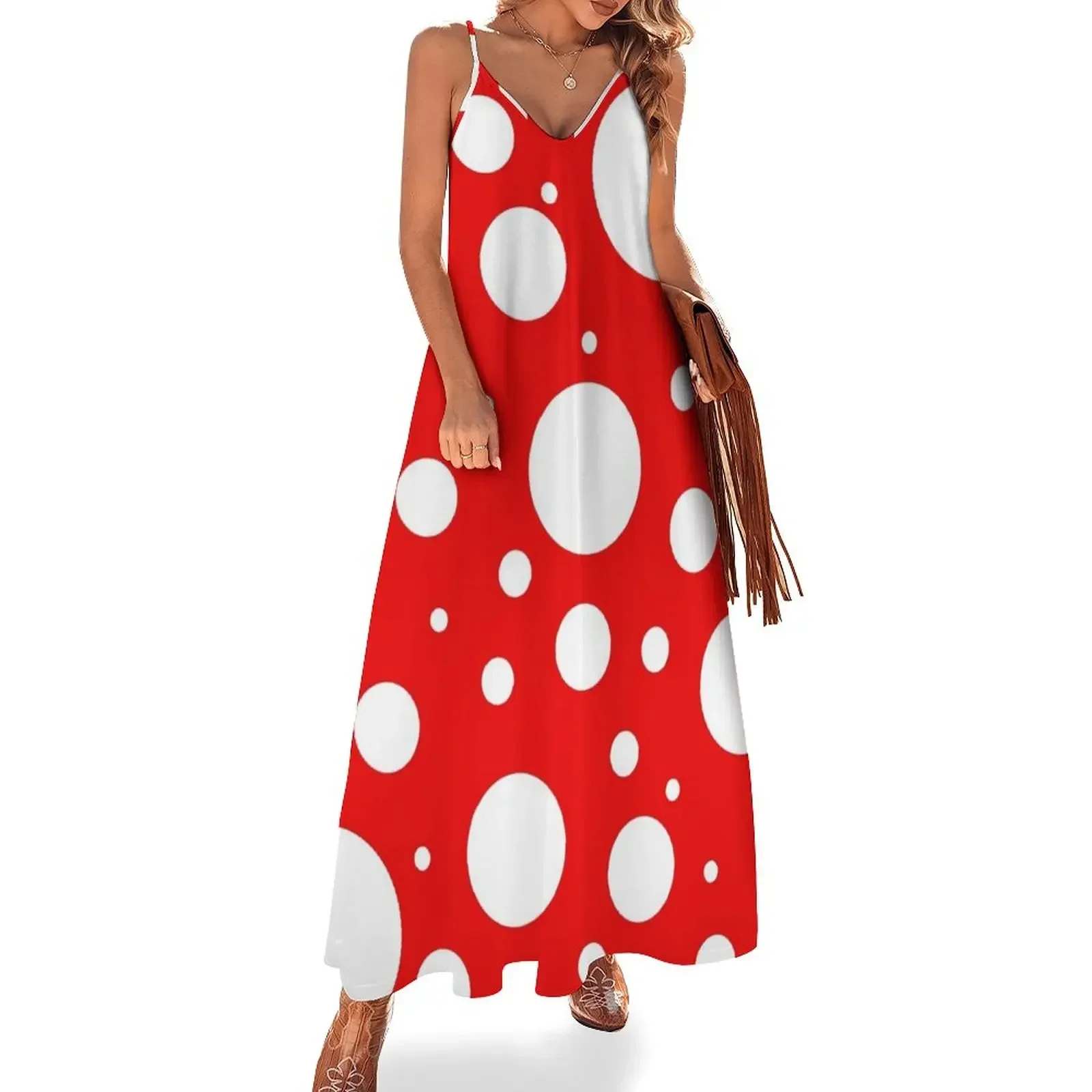 kusama yayoi inspired pattern Sleeveless Dress elegant and pretty women's dresses Women's summer skirt Dress