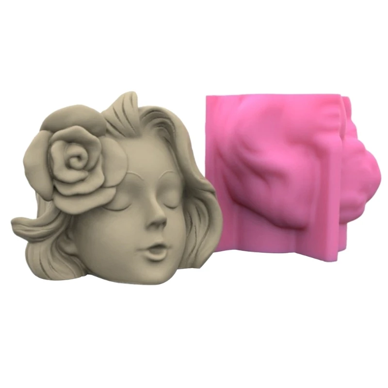 Geometric Rose Girl Gypsum Silicone Molds for Making Succulent Plant Flower Pot