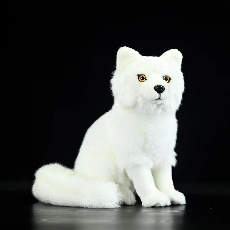 Self-service shopping without customer service - Original white fox doll Arctic fox doll simulation animal plush toy