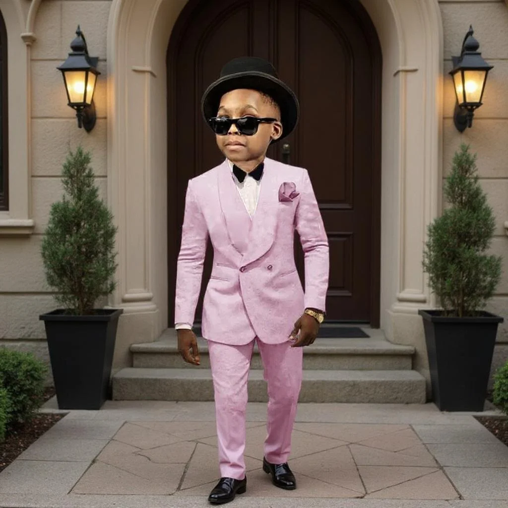 مزدوجة الصدر الاطفال بدلة رسمية للبنين 3-16 سنة 2 قطعة الأطفال الأزهار الزفاف سهرة لحفلة عيد ميلاد السترة مع السراويل