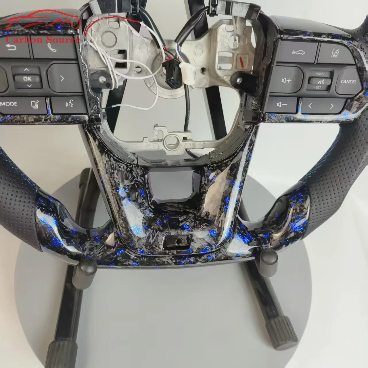 LED Sports Steering Wheel Forged Carbon Fiber Wheel for Toyota Land Cruiser 200 Models