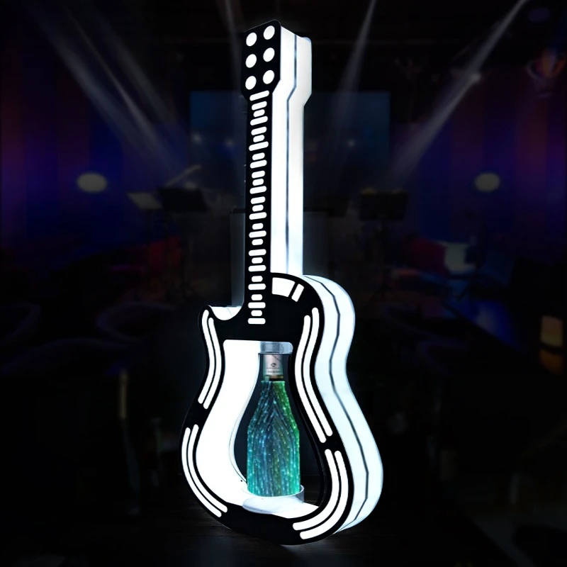 Bottle Decorative Guitar Shape Bottle Holder Light Emitting Diode Bottle Service Demonstrator