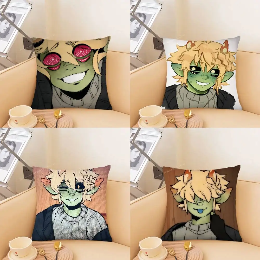 1pc Mushroom Oasis Anime Pillow Case Fashion Square Pillowcase Bedroom Sofa Room Ins Decoration Leisure