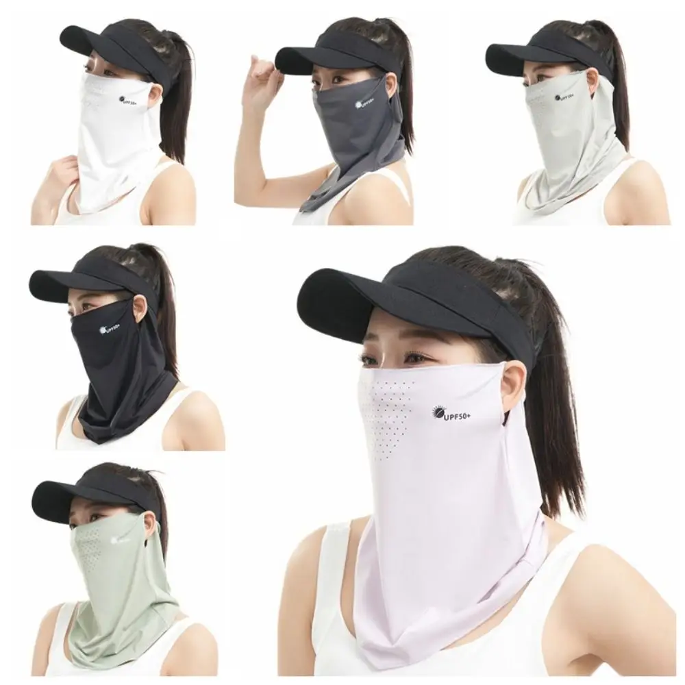 

Letter Summer Ice Silk Face Mask Sun Protection Fishing Face Shield Sunscreen Face Veil Cycling Mask Driving Mask