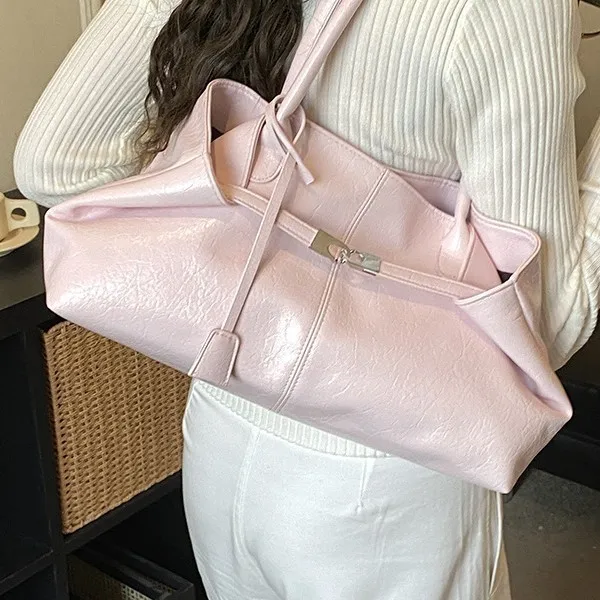 Women's New Tote Bag Sweet Style Korean New Women's Underarm Tote Bag For Summer, Stylish Large Capacity Commuter Shoulder Bag