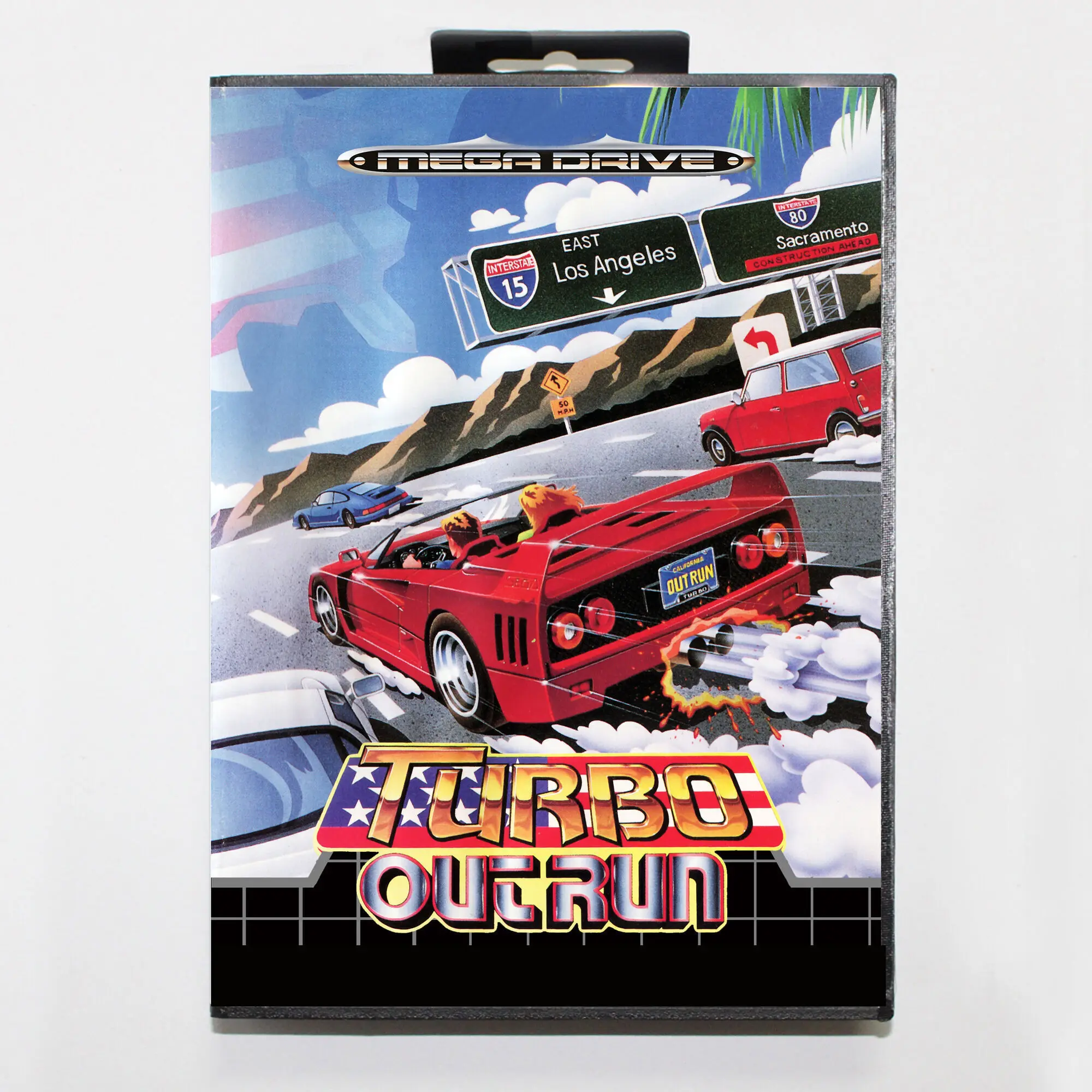 Turbo Outrun MD Game Card with EUR Box for 16 Bit Sega Megadrive Genesis system