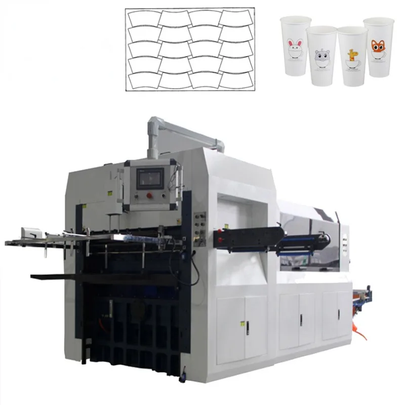 Paper Cup Die Cutting Machine Fries Roll Sheet Cardboard Creasing Burger Food Automatic Paper Lunch Boxes Die Cutting Machine