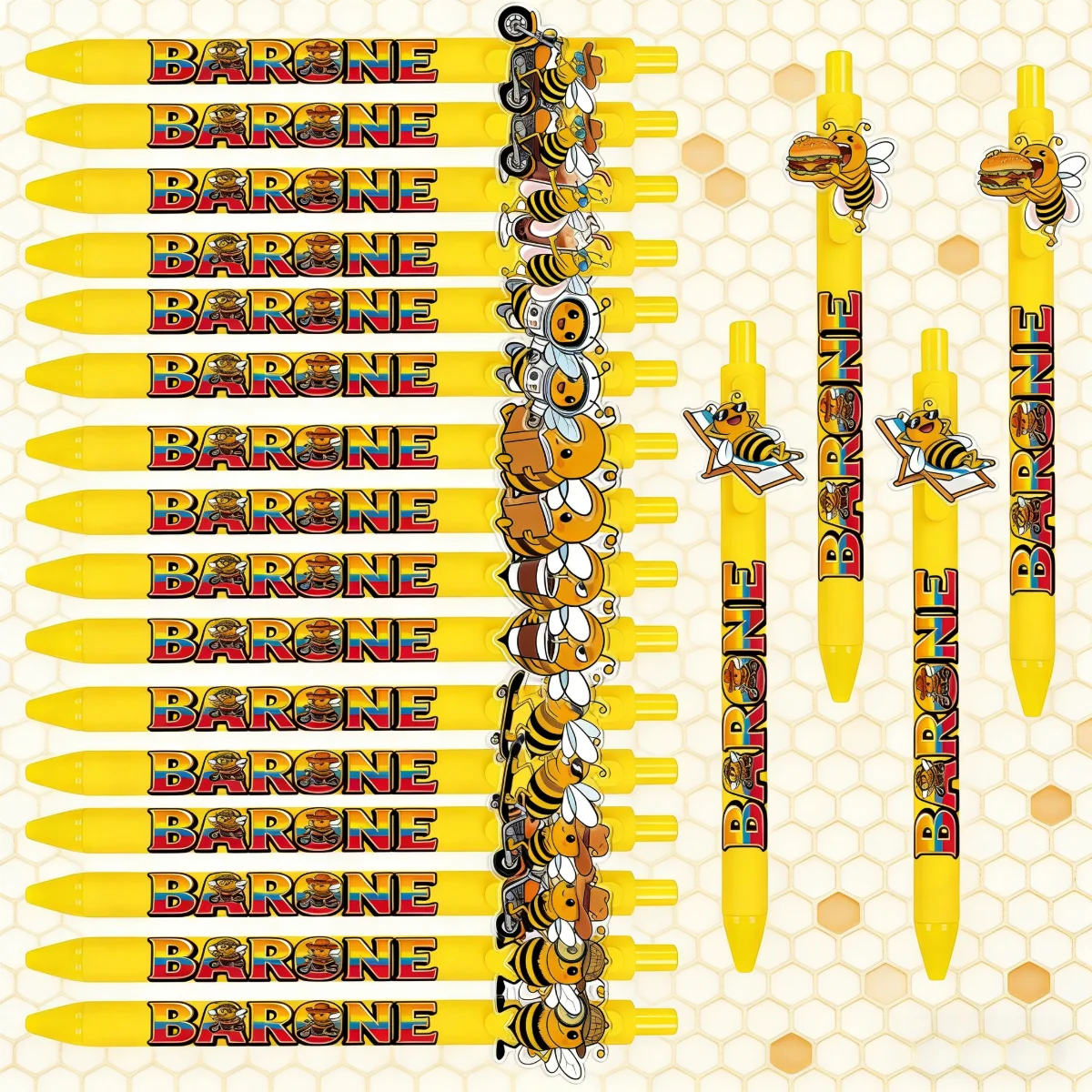 

10 штук / 20 штук шариковых ручек с пчелиным дизайном. Ручки-кликеры Bee Elements. Эксклюзивные подарочные ручки для любителей природы.
