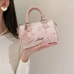 AILUXI Boston Handbag Adjustable Long Shoulder Cute Butterfly Original Designer Brand Geometric Bag PU Leather Crossbody Bag