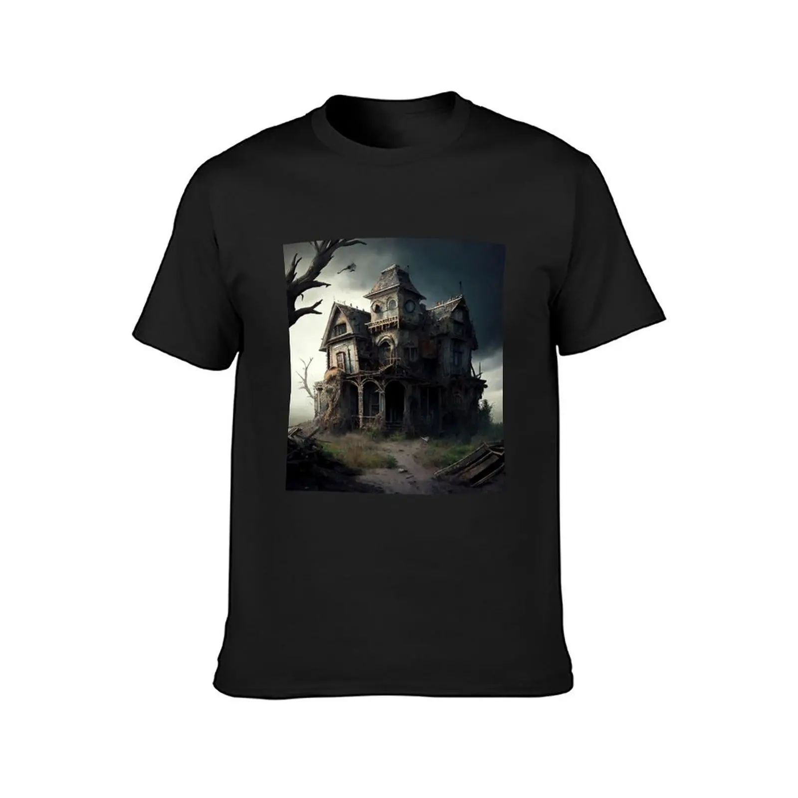 The Haunted House by Moonspire Designs T-Shirt summer tops oversizeds heavy weight t shirts for men