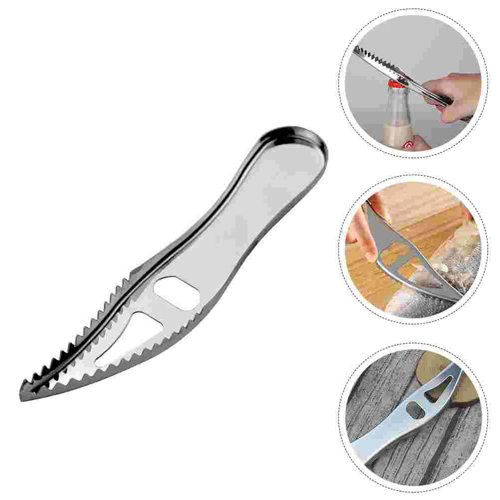 

4 Pcs Fish Scale Planer Scraper Useful Bottle Opener Can Openers Remover Stainless Steel Skin Cleaner Travel Hand
