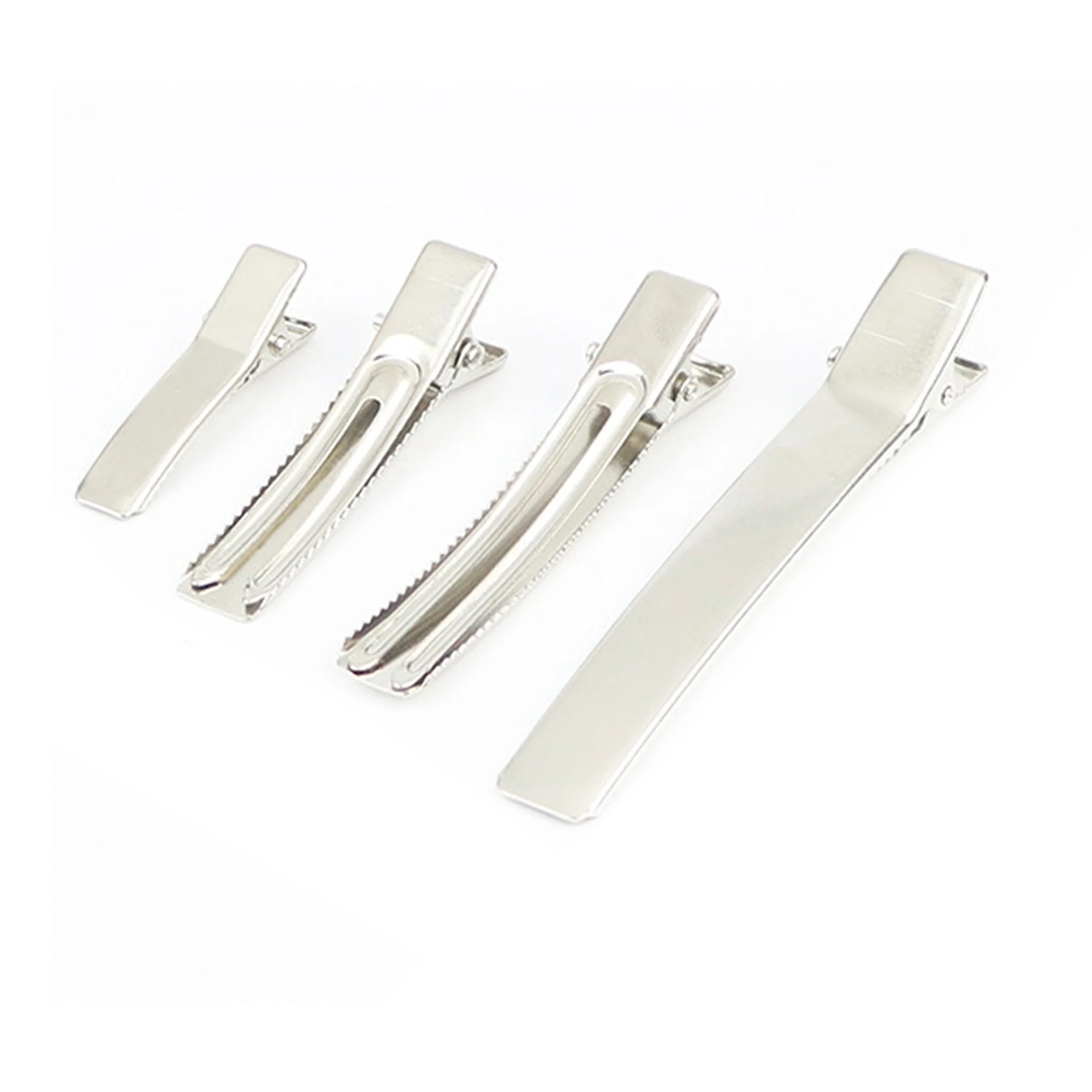 100Pcs 35mm 50mm 60mm 80mm 더블 프롱 악어 헤어 클립 금속 헤어 클립 Duckbill Hairpins for Girls DIY Jewelry Headwear