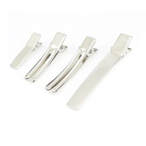 Imagen 2 del producto 100 Uds 35mm 50mm 60mm 80mm pinza de pelo de cocodrilo de doble punta pinzas de pelo de Metal horquillas de pico de pato para niñas DIY joyería sombreros