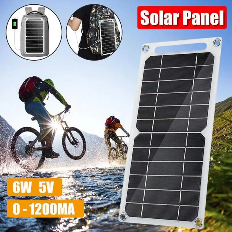 USB Solar Panel 5V 6W Foldable Solar Panel For Camping Foldable Waterproof Battery Chargers High Performance Camping Gear For