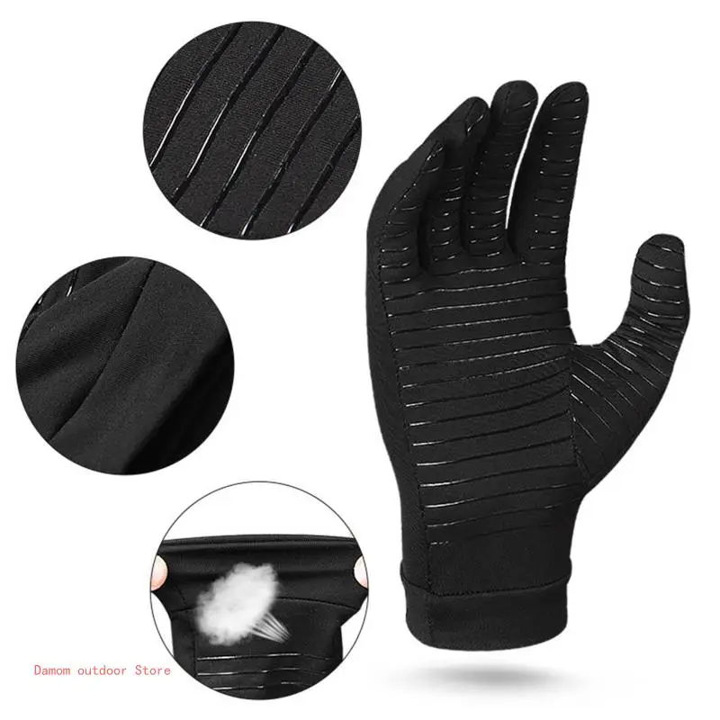 1 Pair Compression Glove Full Finger Elastic Pain Relief Sports Gloves