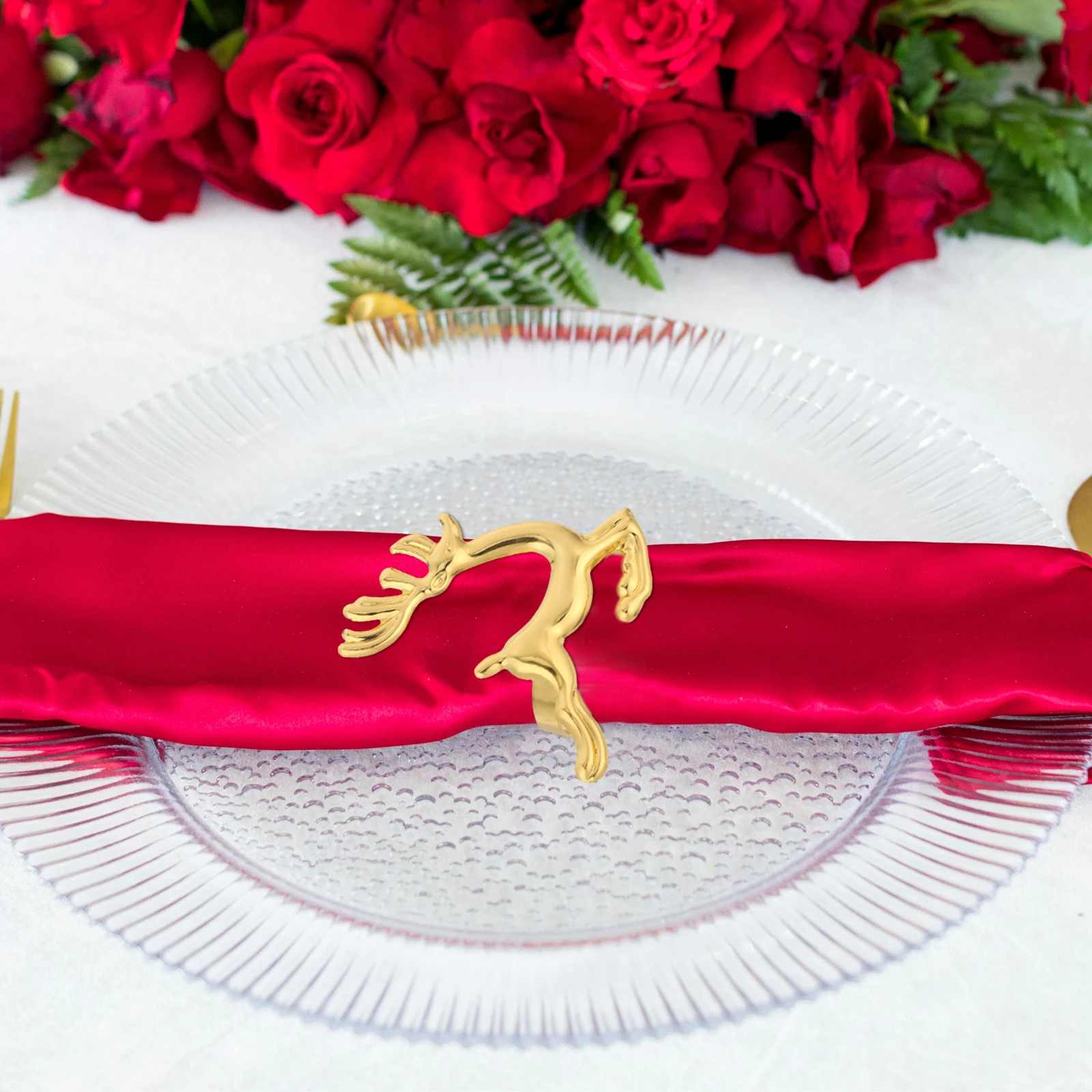 

6 PCS Christmas Napkin Rings Tissue Wedding Dinner Holder Iron Serviette Banquet Deer