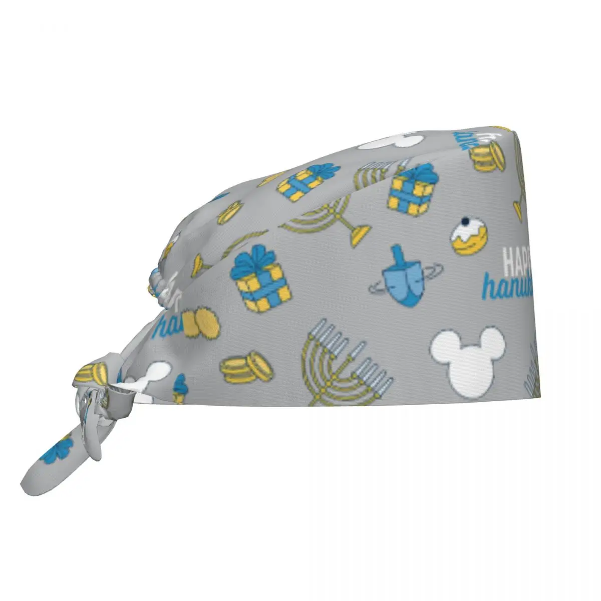 

Mickey Mouse Happy Hanukkah Scrubs Hat Vintage Beauty Pet Vet Surgicals Cap Unisex Health Service Nursing Working Caps Hat