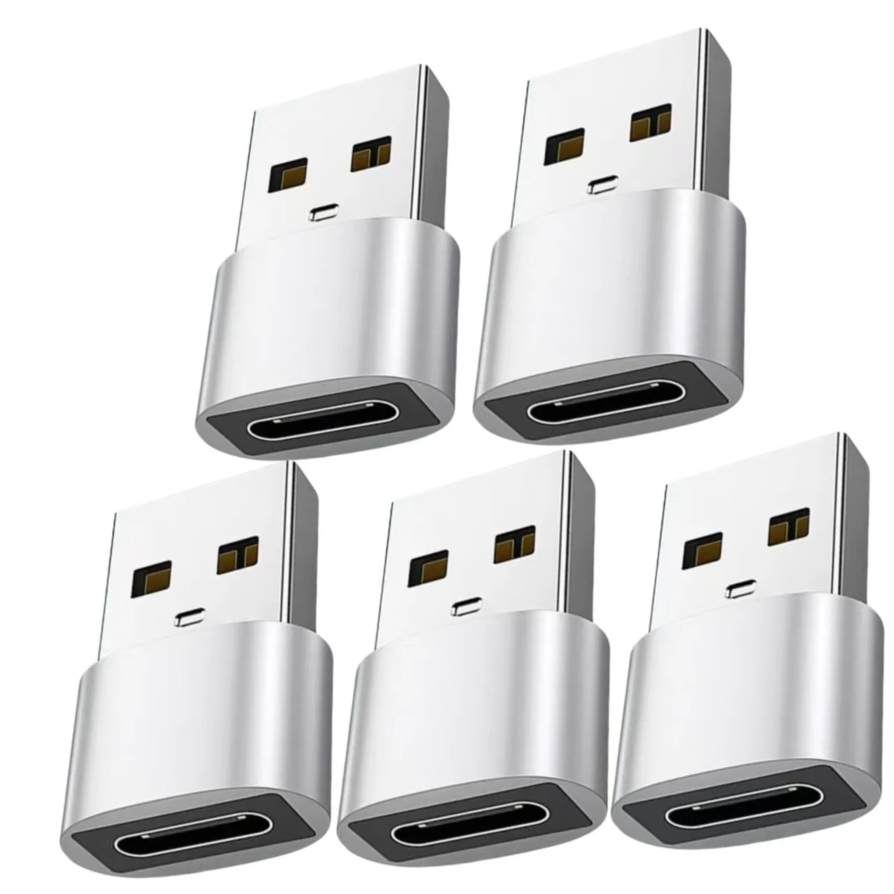 USB‑A Male to Type‑C Female Adapter, 5 Pack Converter Connector Portable USB 2.0 Adaptor for Charging Data Sync for Phone Laptop