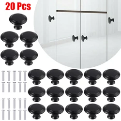 20Pcs Round Stainless Steel Door Knobs Cabinet Handles Cupboard Drawer Kitchen Bathroom Fashion-Furniture Hardware-Accessories