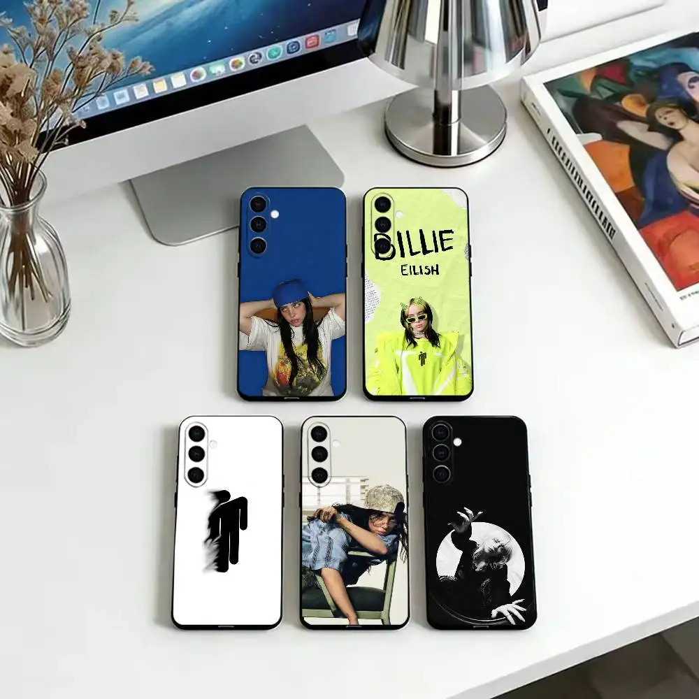 

W-Singer Billie Eilish Phone Case For Samsung Galaxy A73,A72,A71,A70,A53,A52,A51,Others Soft Black Cover